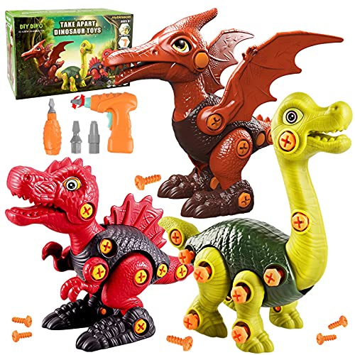 take apart dinosaur STEM toys with electric drill